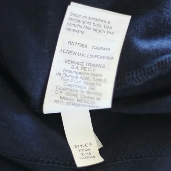 J. Crew Bell Sleeve Navy Nautical Top with Piping small K1524 - Picture 9 of 9